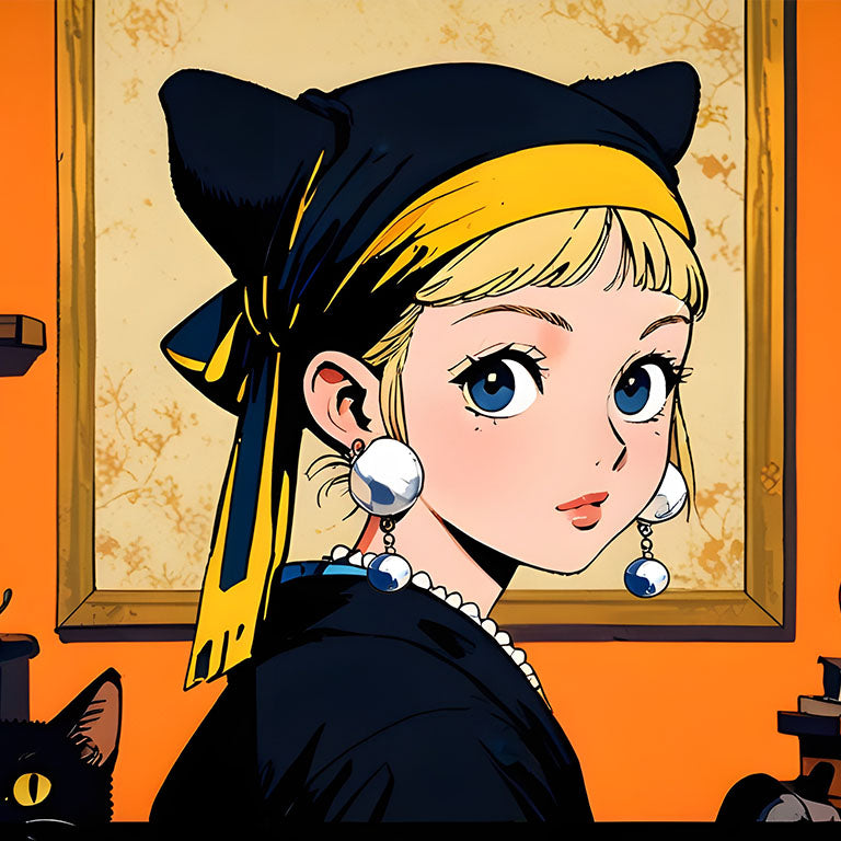 Juju FW01 Girl with a Pearl Earring, Cat Ears and Pumpkins