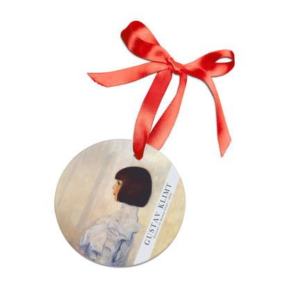 Klimt Portrait of Helene Klimt 1898 Acrylic Ornament with Ribbon