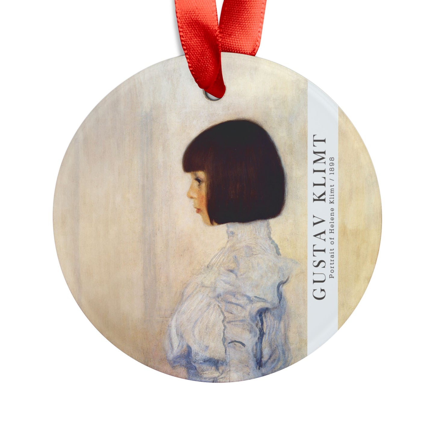 Klimt Portrait of Helene Klimt 1898 Acrylic Ornament with Ribbon