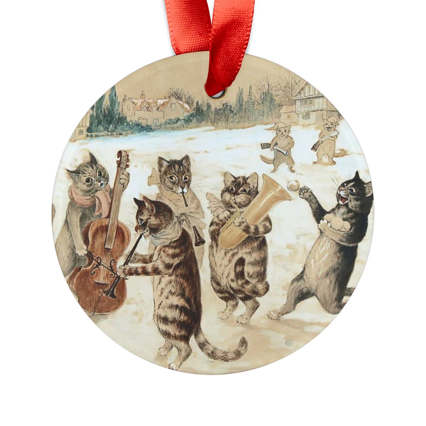 Wain Carol Singing Acrylic Ornament with Ribbon LW01