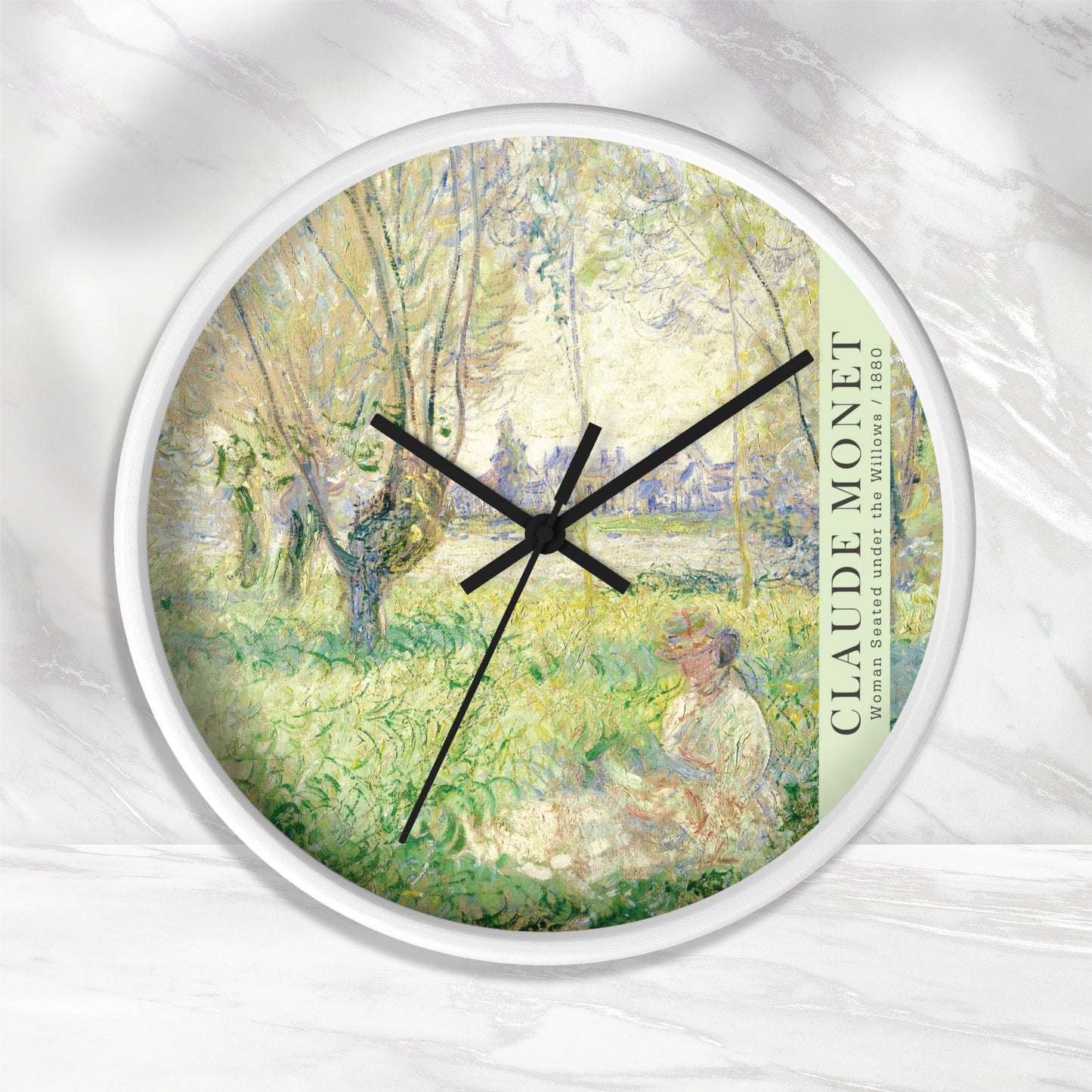 Monet Woman Seated Under the Willows 1880 Wall Clock