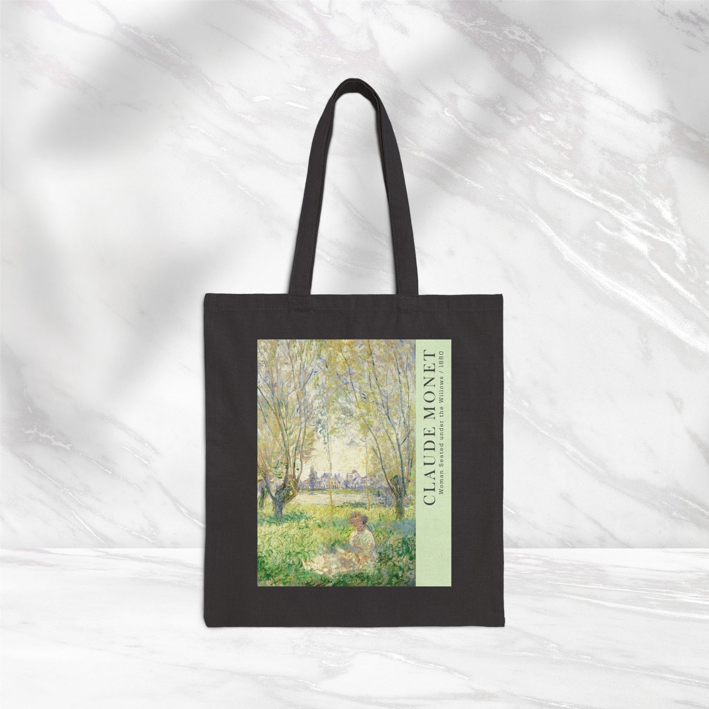 Monet Woman Seated Under the Willows 1880 Cotton Canvas Tote Bag