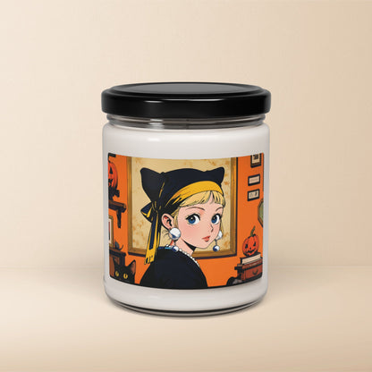 Juju FW01 Girl with a Pearl Earring, Cat Ears and Pumpkins Scented Soy Candle