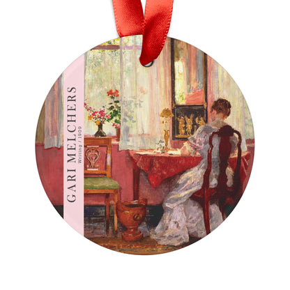 Melchers Writing 1909 Acrylic Ornament with Ribbon