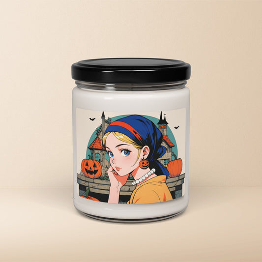 Juju FW02 Girl with Pumpkin Earrings Scented Soy Candle