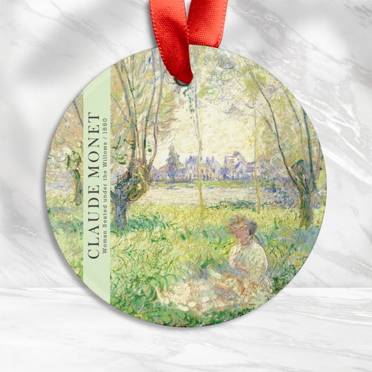 Monet Woman Seated Under the Willows 1880 Acrylic Ornament with Ribbon