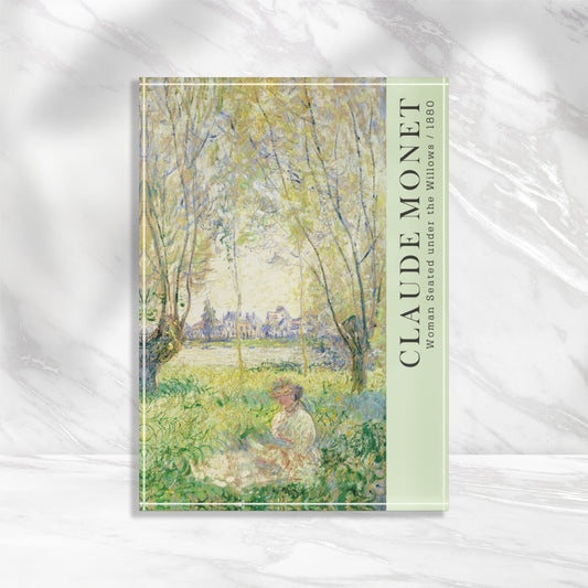 Monet Woman Seated Under the Willows 1880 Acrylic Art Block