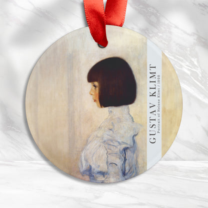 Klimt Portrait of Helene Klimt 1898 Acrylic Ornament with Ribbon